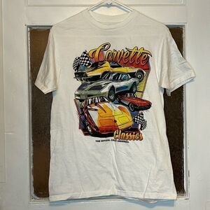 Chemistry Corvette Classics Unisex Short Sleeve White Graphic Tee Size Medium